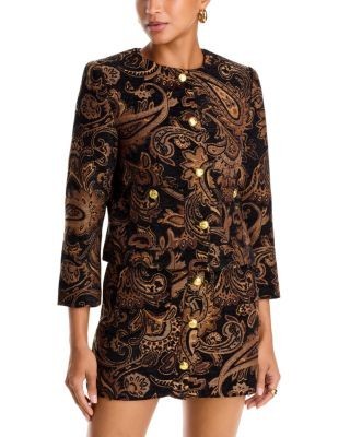 Aqua Paisley Brocade Jacket - Exclusive
