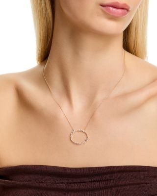Bloomingdale's Fine Collection Diamond Open Oval Pendant Necklace in 14K Yellow Gold, 0.8 tcw