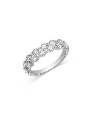Bloomingdale's Fine Collection Diamond Double Row Band Ring in 18K white Gold, 1.2 tcw