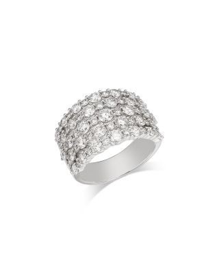 Bloomingdale's Fine Collection Diamond Multirow Statement Ring in 18K White Gold, 2.9 tcw