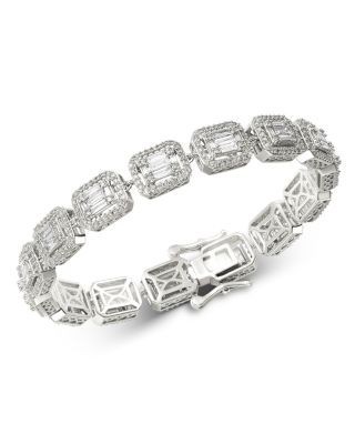 Bloomingdale's Fine Collection Diamond Mosaic Statement Bracelet in 14K White Gold, 4.0 tcw