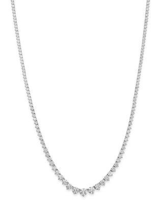 Bloomingdale's Fine Collection Diamond Graduated Tennis Necklace in 14K White Gold, 15.0 tcw