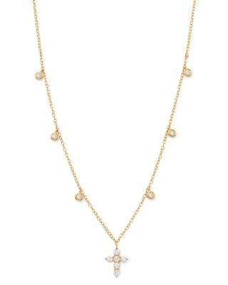 Bloomingdale's Fine Collection Diamond Cross Pendant Necklace in 14K Yellow Gold, 0.50 tcw