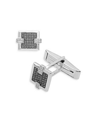Bloomingdales Black & White Diamond Cufflinks in 14K White Gold