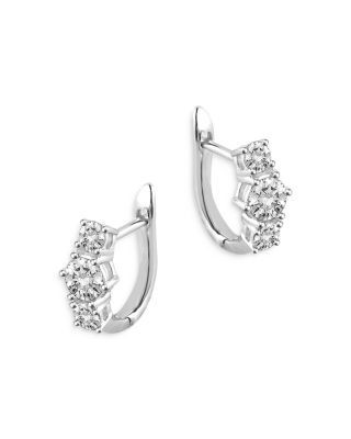 Bloomingdale's Fine Collection Diamond Huggie Hoop Earrings in 14K White Gold, 1.0 tcw