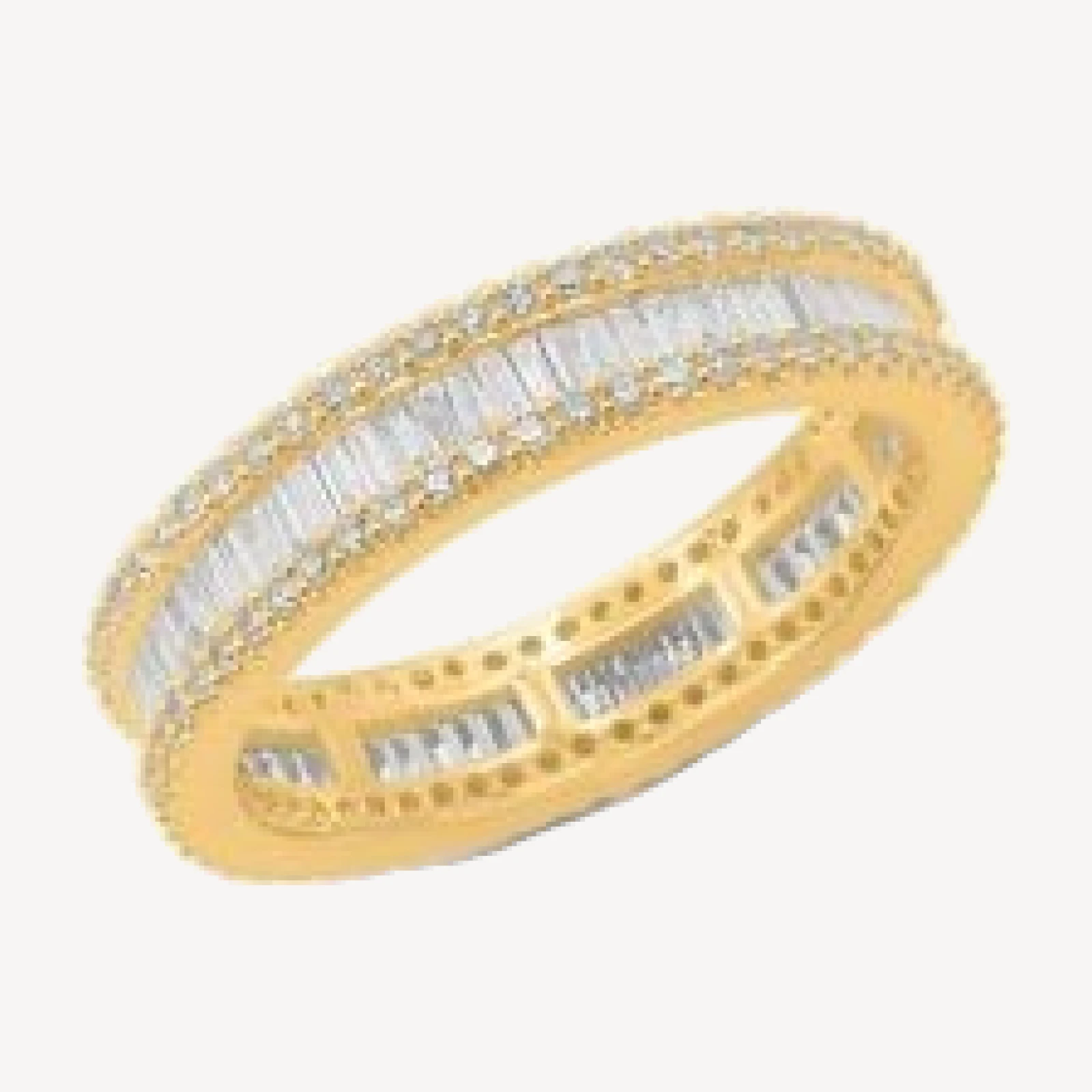 Bloomingdale's Fine Collection Diamond Round & Baguette Eternity Band in 14K Yellow Gold, 1.0 tcw