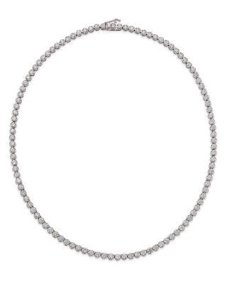 Bloomingdale's Fine Collection Diamond Crown Set Tennis Necklace in 14K White Gold, 8.0 tcw