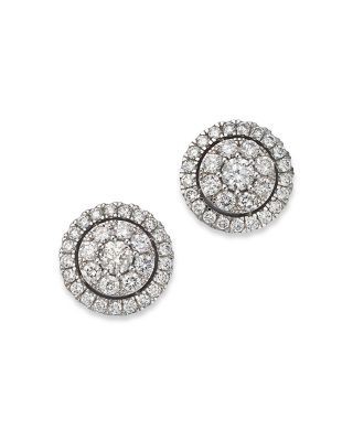 Bloomingdale's Fine Collection Diamond Cluster Stud Earrings in 14K White Gold, 2.50 tcw