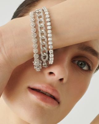 Bloomingdale's Fine Collection Certified Diamond Tennis Bracelet in 14K White Gold, 10.0 tcw