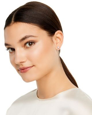 Colorless Certified Round Diamond Stud Earring in 18K White Gold, 2.0 tcw