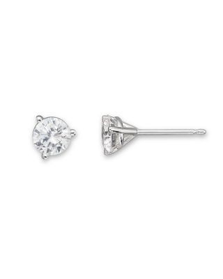 Certified Diamond Stud Earrings in 18K White Gold, 1.50 tcw