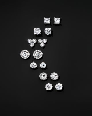 Bloomingdale's Fine Collection Certified Diamond Stud Earrings in 18K White Gold, 0.33 tcw