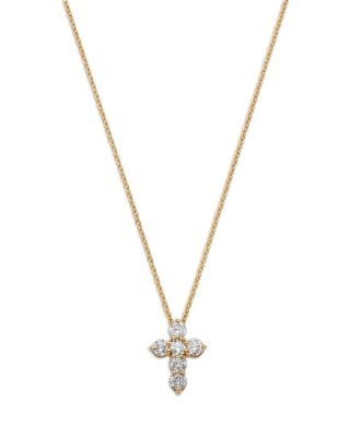Bloomingdale's Fine Collection Diamond Cross Pendant Necklace in 14K Yellow Gold, 0.7 tcw