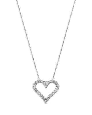 Bloomingdale's Fine Collection Diamond Heart Pendant Necklace in 14K White Gold, 1.8 tcw