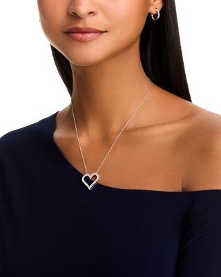 Bloomingdale's Fine Collection Diamond Heart Pendant Necklace in 14K White Gold, 1.8 tcw