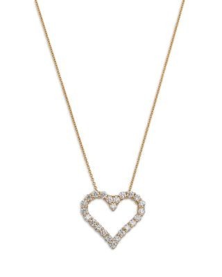 Bloomingdale's Fine Collection Diamond Heart Pendant Necklace in 14K Yellow Gold, 1.8 tcw