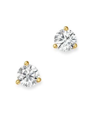 Bloomingdale's Fine Collection Certified Diamond Stud Earrings in 18K Yellow Gold Martini Setting, 0.33 tcw