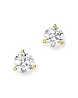 Bloomingdale's Fine Collection Certified Diamond Stud Earrings in 18K Yellow Gold Martini Setting, 0.50 tcw
