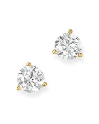 Bloomingdale's Fine Collection Certified Diamond Stud Earrings in 18K Yellow Gold Martini Setting, 1.0 tcw