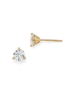 Bloomingdale's Fine Collection Certified Diamond Stud Earrings in 18K Yellow Gold Martini Setting, 1.0 tcw