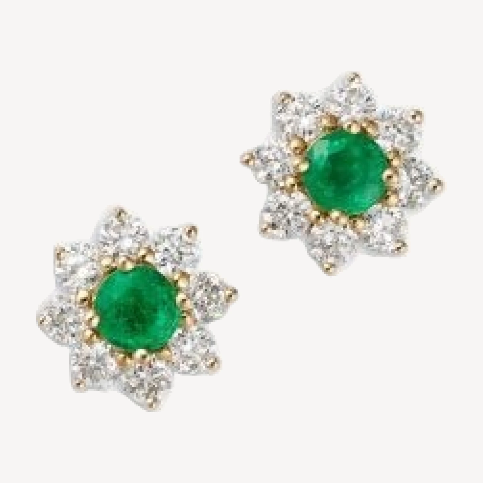Bloomingdale's Fine Collection Gemstone & Diamond Classic Flower Cluster Stud Earrings in 14K Gold