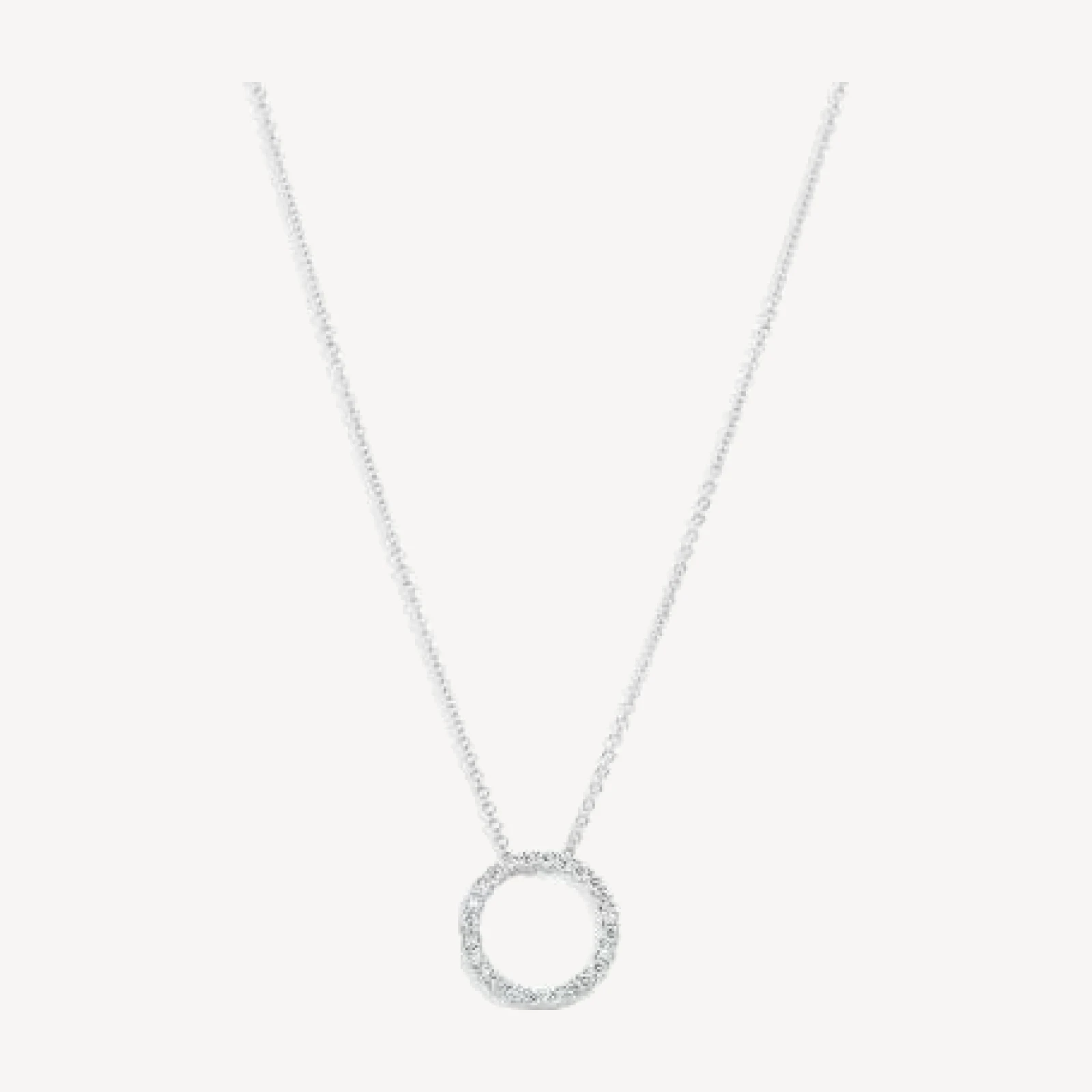 Bloomingdale's Fine Collection Diamond Circle Pendant Necklace in 14K White Gold, 0.30 tcw