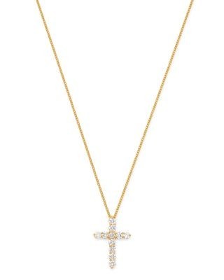 Bloomingdale's Fine Collection Diamond Cross Pendant Necklace in 14K Yellow Gold, 0.50 tcw