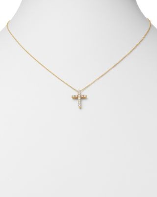 Bloomingdale's Fine Collection Diamond Cross Pendant Necklace in 14K Yellow Gold, 0.50 tcw