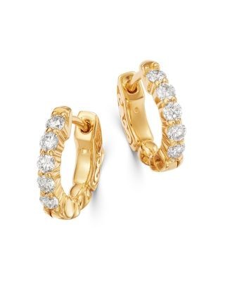 Bloomingdale's Fine Collection Diamond Huggie Hoop Earrings in 14K Yellow Gold, 0.50 tcw