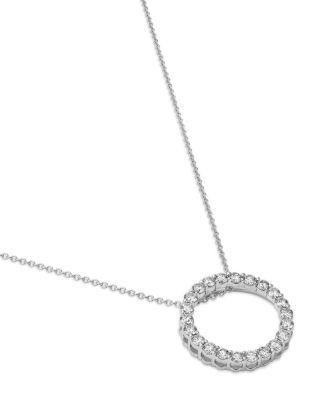 Bloomingdale's Fine Collection Diamond Circle Pendant Necklace in 14K White Gold, 1.0 tcw