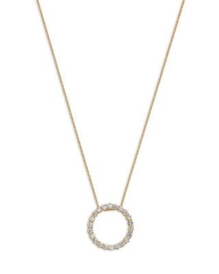 Bloomingdale's Fine Collection Diamond Circle Pendant Necklace in 14K Yellow Gold, 1.00 tcw