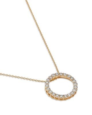 Bloomingdale's Fine Collection Diamond Circle Pendant Necklace in 14K Yellow Gold, 1.00 tcw