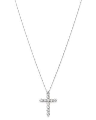 Bloomingdale's Fine Collection Diamond Cross Pendant Necklace in 14K White Gold, 1.75 tcw