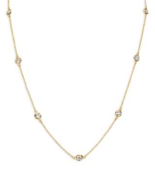 Bloomingdale's Fine Collection Diamond Bezel Station Necklace in 14K Yellow Gold, 1.50 tcw