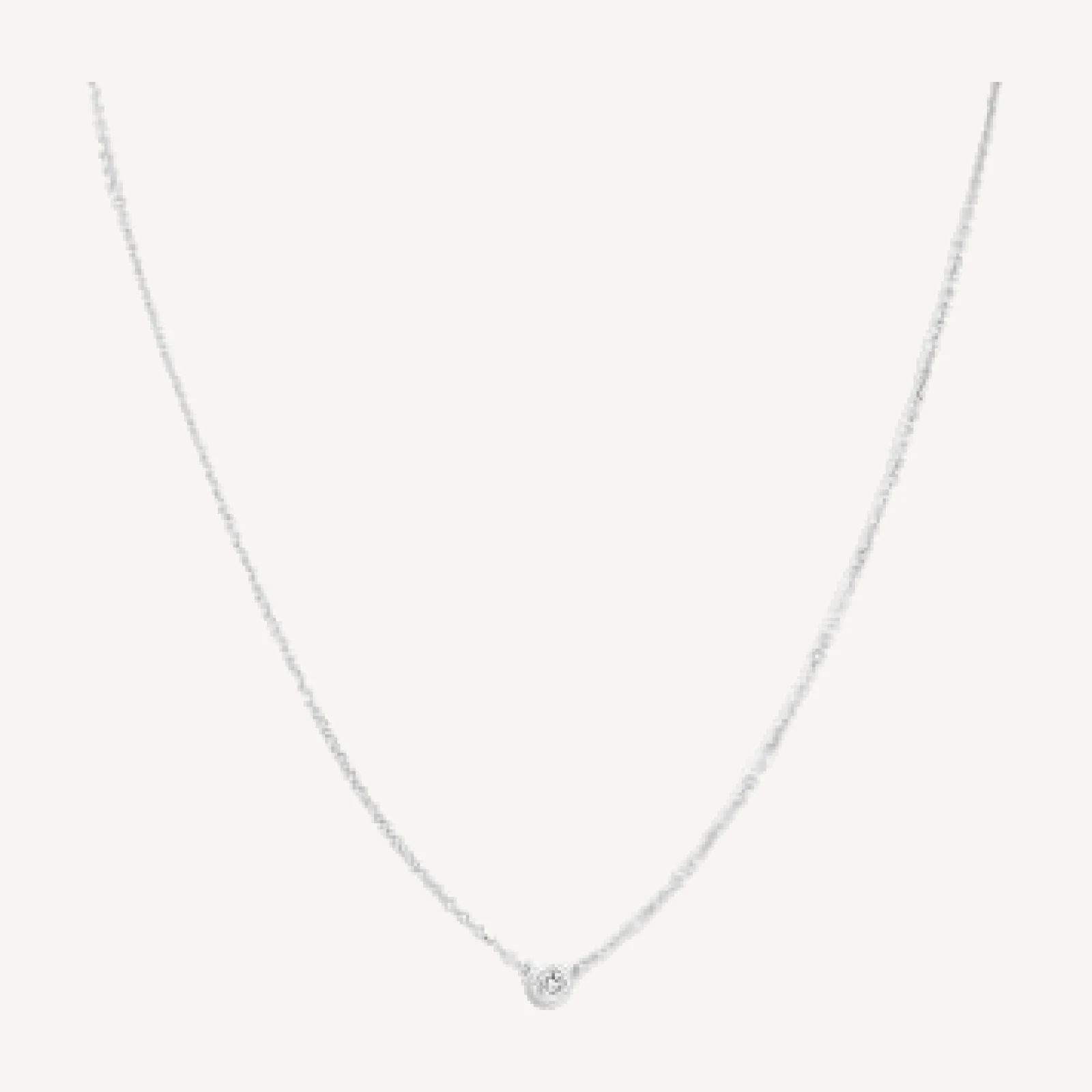 Bloomingdale's Fine Collection Diamond Bezel Solitare Necklace in 14K White Gold, 0.05 tcw - 100% Exlcusive