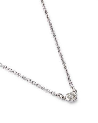 Bloomingdale's Fine Collection Diamond Bezel Solitare Necklace in 14K White Gold, 0.05 tcw - 100% Exlcusive