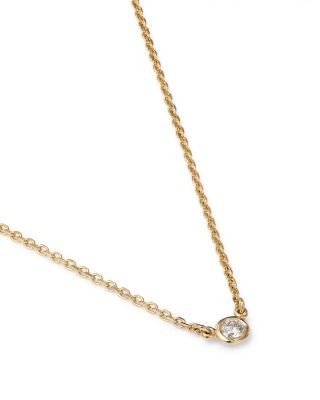 Bloomingdale's Fine Collection Diamond Bezel Solitare Necklace in 14K Yellow Gold, 0.05 tcw