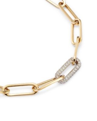 Bloomingdale's Fine Collection Diamond Paperclip Bracelet in 14K White & Yellow Gold, 0.60 tcw