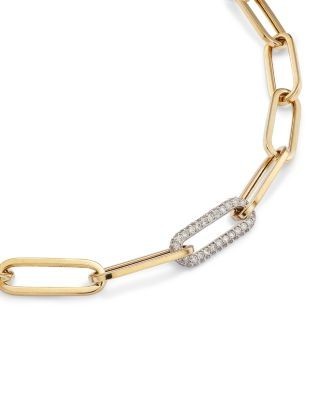 Bloomingdale's Fine Collection Diamond Paperclip Bracelet in 14K White & Yellow Gold, 0.70 tcw