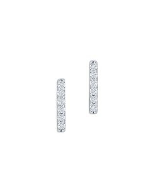 Bloomingdale's Fine Collection Diamond Bar Stud Earrings in 14K White Gold, 0.10 tcw