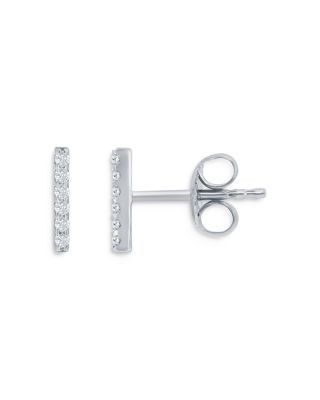 Bloomingdale's Fine Collection Diamond Bar Stud Earrings in 14K White Gold, 0.10 tcw