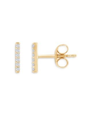 Bloomingdale's Fine Collection Diamond Bar Stud Earrings in 14K Yellow Gold, 0.10 tcw