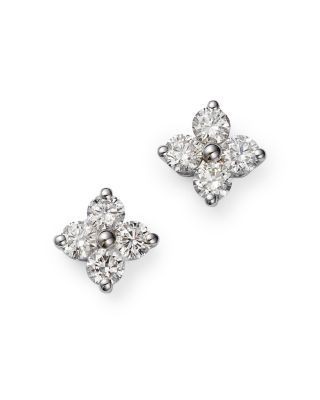 Bloomingdale's Fine Collection Diamond Clover Stud Earrings in 14K White Gold, 0.50 tcw