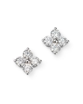 Bloomingdale's Fine Collection Diamond Clover Stud Earrings in 14K White Gold, 2.0 tcw