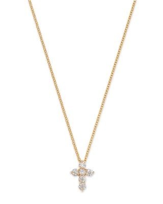 Bloomingdale's Fine Collection Diamond Cross Pendant Necklace in 14K Yellow Gold, 0.30 tcw
