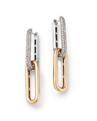 Bloomingdale's Fine Collection Diamond Link Drop Earrings in 14K Yellow & White Gold, 1.0 tcw