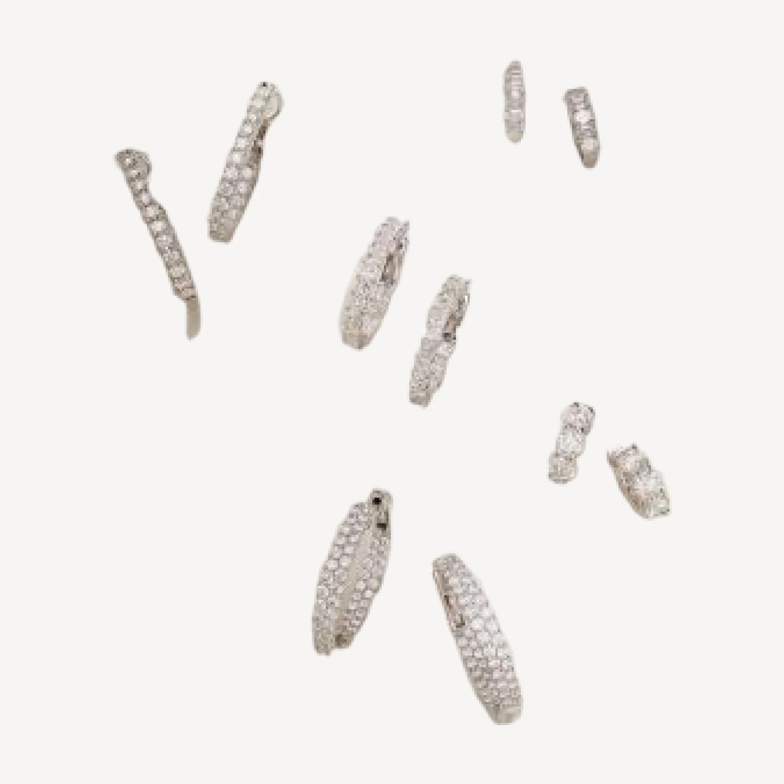 Bloomingdale's Fine Collection Diamond Inside Out Oval Hoop Earrings in 14K White Gold, 1.75 tcw