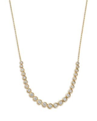 Bloomingdale's Fine Collection Diamond Graduated Bezel Collar Necklace in 14K White Gold, 1.3 tcw