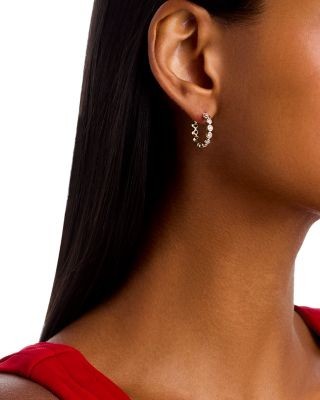 Bloomingdale's Fine Collection Diamond Bezel Small Hoop Earrings in 14K Yellow Gold, 0.30 tcw