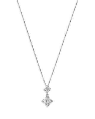 Bloomingdale's Fine Collection Diamond Two Tier Pendant Necklace in 14K White Gold, 1.0 tcw